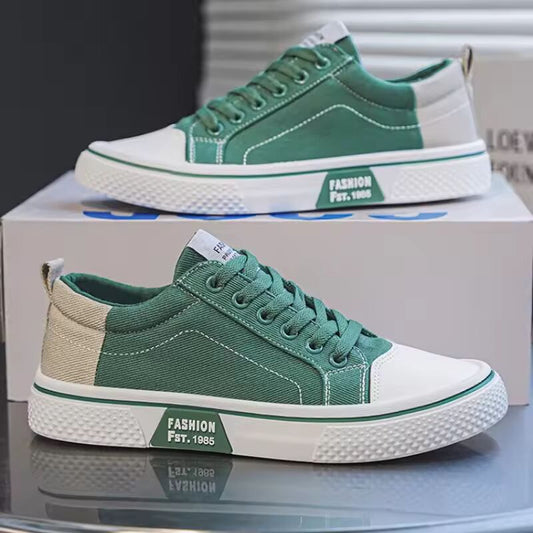 Mens Breathable Canvas Skate Shoes Soft Sole Casual Sneakers Trendy Versatile Lightweight Non-Slip Slip-On Sports Footwear 37-48