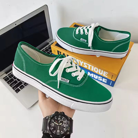 Men's Shoes Casual Flats Canvas Sneakers Women Outdoor Solid Color Shallow Sports Shoes Tennis Footwear Lace Up Vulcanize Shoes